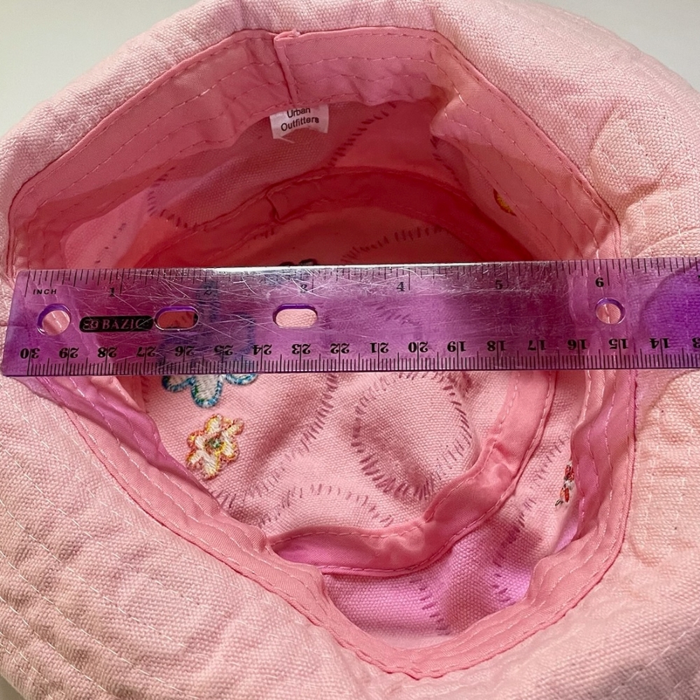 Artisan Upcycled Urban Outfitters Pink Embroidered embellished Bucket Hat - Picture 2 of 7